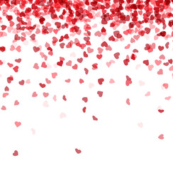 dense shower of hearts in deep red tones