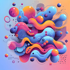 Color gradient background design. Abstract geometric background with liquid shapes. Cool background design.
