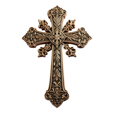 Cross, on a transparent background.