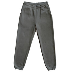 Blank Sweatpants Color Charcoal Front View Template Mockup on Transparent Background