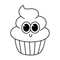 Happy halloween sweet candy party cartoon character line icon.