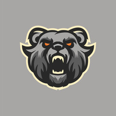 Bear head mascot logo character sport illustration