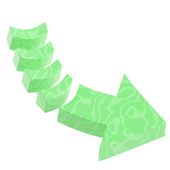 3D Green Curve Arrow