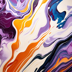 Closeup of abstract oil paint background texture with liquid fluid marbled paper texture banner texture. Generative AI (생성형 AI)