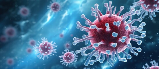 Fototapeta na wymiar Illustration of outbreak of disease caused by pathogenic Covid-19 virus
