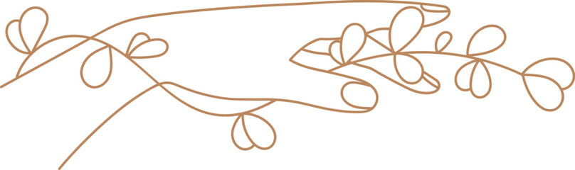 Hand Holding Floral Branch Outline