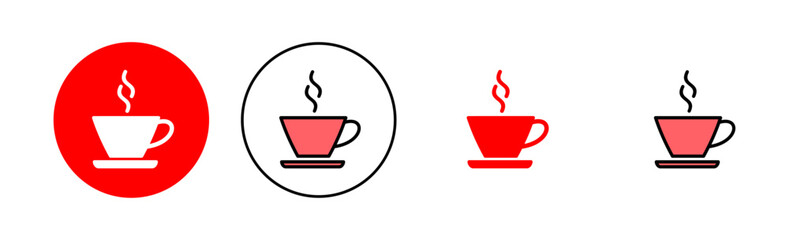 coffee cup icon set illustration. cup a coffee sign and symbol