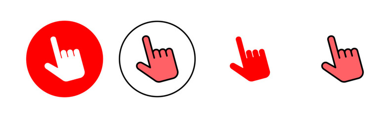 Hand cursor icon set illustration. cursor sign and symbol. hand cursor icon clik