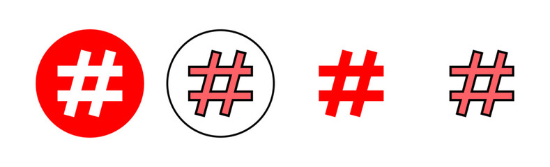 Fototapeta premium Hashtag icon set illustration. hashtag sign and symbol