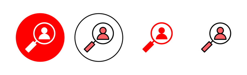 Hiring icon set illustration. Search job vacancy sign and symbol. Human resources concept. Recruitment