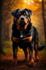 Fototapeta premium A majestic rottweiler puppy.