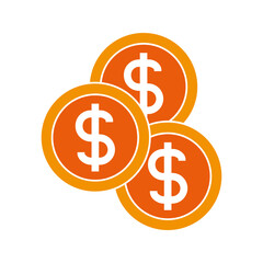 dollar coin symbol icon vector