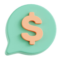 Chat Round Money 3D Icon