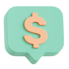 Chat Square Money 3D Icon