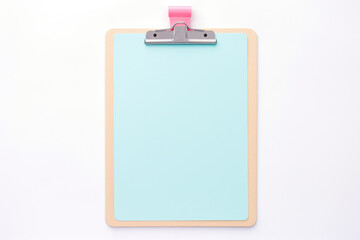 Blank White Note on Clipboard with Office Stationery and Empty Checklist