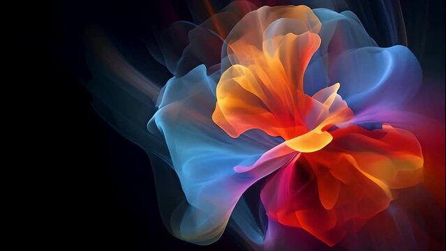 A multicolored abstract representation of a flower
