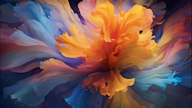 A multicolored abstract representation of a flower