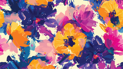 Bright contrast multicolored floral pattern.