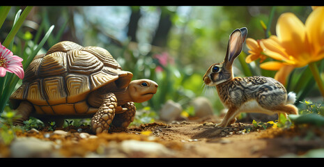 tortoise leading in a hare race in strategy and leadership