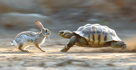 tortoise leading in a hare race in strategy and leadership