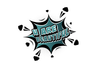 comic background, u are beautiful