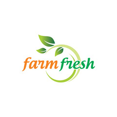 vector farm fresh green leafy food label design