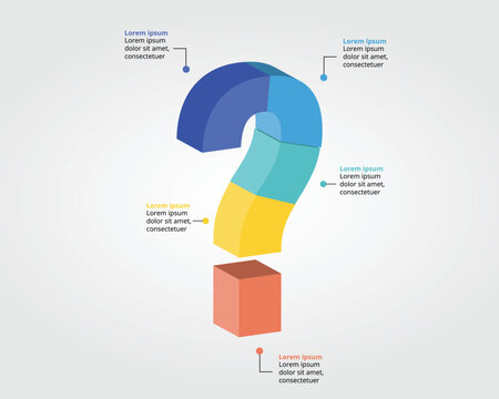 question mark 5 step template for infographic for presentation for 5 element