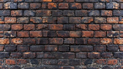 Obraz premium Embrace the rustic charm with a panoramic view of wide brown brick wall texture. Ai Generated.