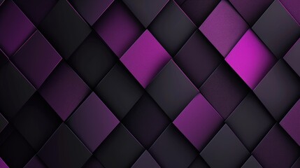 Obraz premium Alluring black and purple geometric patterns intertwine, creating a visually captivating background, Ai Generated.
