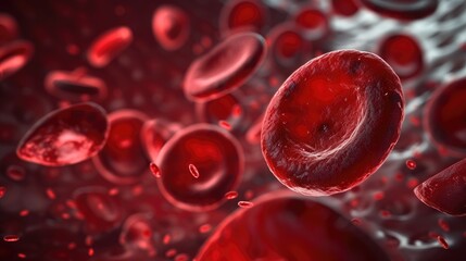 Detailed view of circulating leukocytes under high magnification, Ai Generated