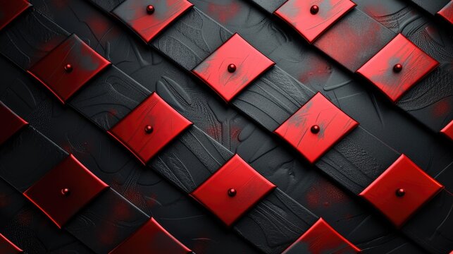 The fusion of black and red metal textures forms a bold and dynamic background, Ai Generated.