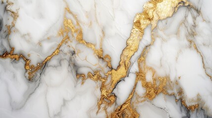 Natural white and gold marble texture exudes elegance and sophistication. Luxurious, Ai Generated.