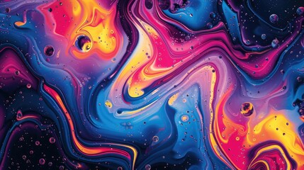 Psychedelic liquid background with vibrant colors and dynamic shapes. Mesmerizing visual journey, Ai Generated.