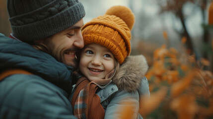 Happy modern family exercise outdoors, Family jogging for sport outdoors with the kids in winter