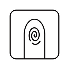 Fingerprint Icon.  A Finger With Fingerprint Isolated On Transparent Background. Vector Illustration.