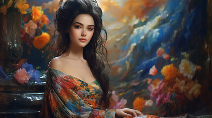Beautiful woman art