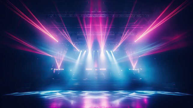 disco club background, stage and light	
