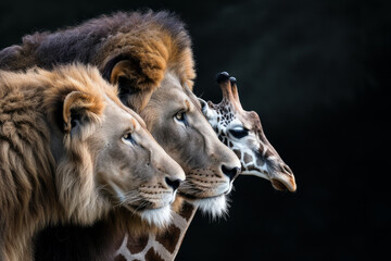 A group of wild animals background for world wildlife day
