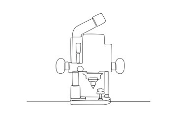 One single line drawing of factory technology equipment, commercial vehicle, factory technology minimalist concept. Modern continuous line draw graphic design, Simple line