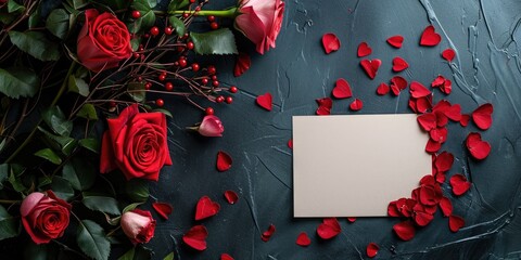 valentine invitation blank card mockup