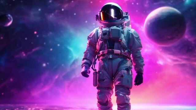 astronaut in outer space galaxy multyverse