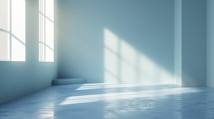 Product background. light blue floor and wall 