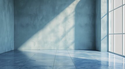 Product background. light blue floor and wall