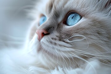 白い猫のクローズアップ写真