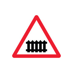 Railroad Crossing Traffic Sign Vector