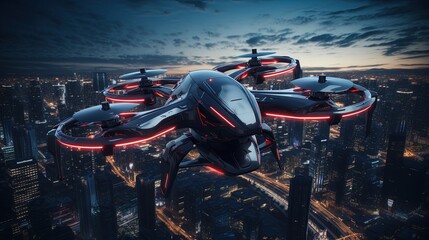Obraz premium Ai piloted flying taxis