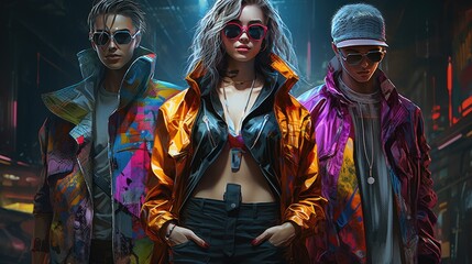Fototapeta premium Cyberpunk fashion revolution fashion