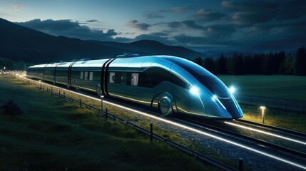 Hydrogen powered trains zoom transportation - obrazy, fototapety, plakaty