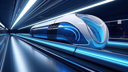 Fototapeta premium Hyperloop tunnels across continents