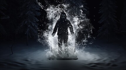 Fototapeta premium Mind controlled electric snowboards